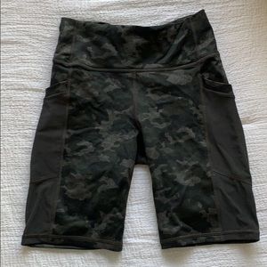 Fabletics Camo & Mesh Biker Shorts